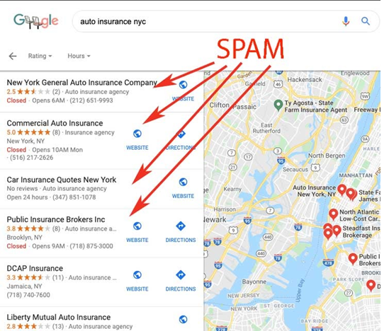 maps bị đánh spam